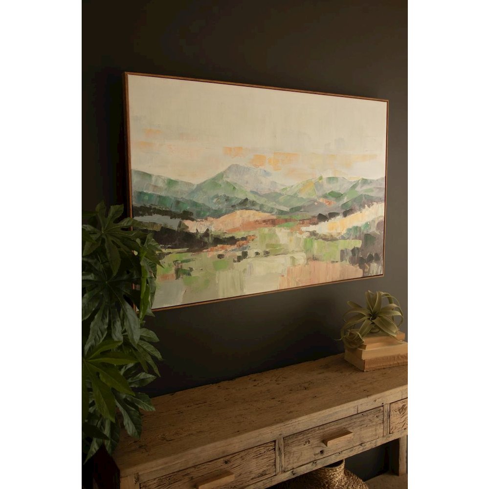 Framed Paint Over Print Lanscape