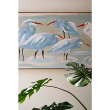 Framed Paint Over Print - Eight Shore Birds