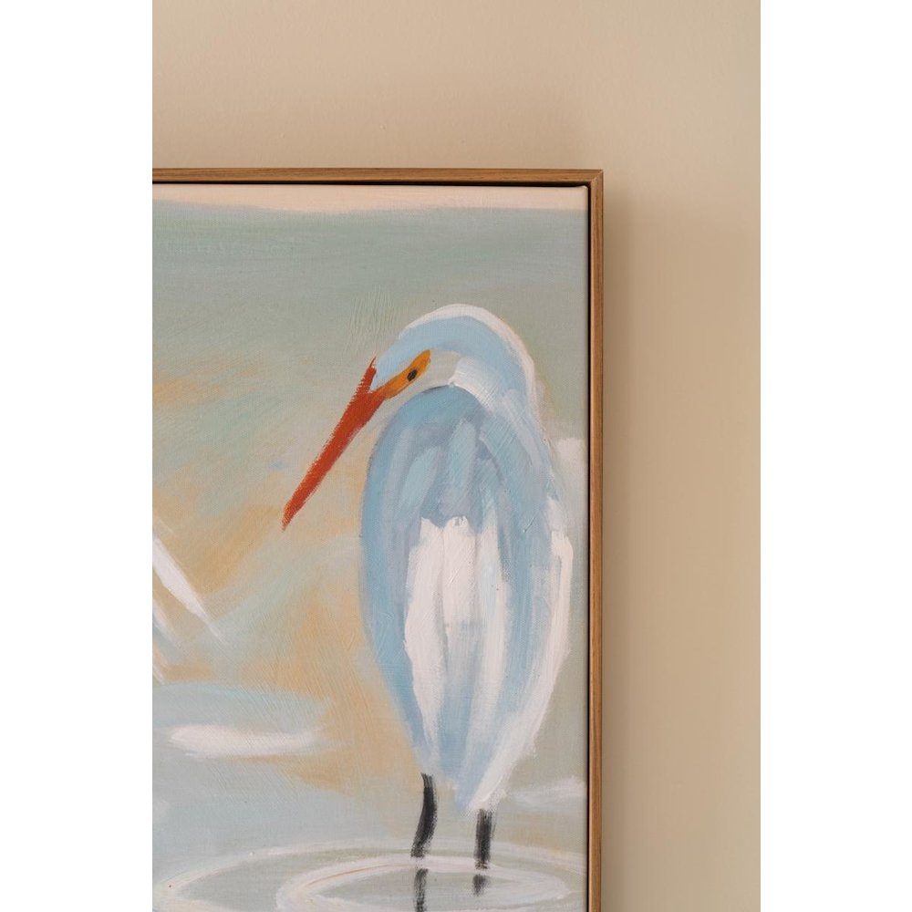 Framed Paint Over Print - Eight Shore Birds