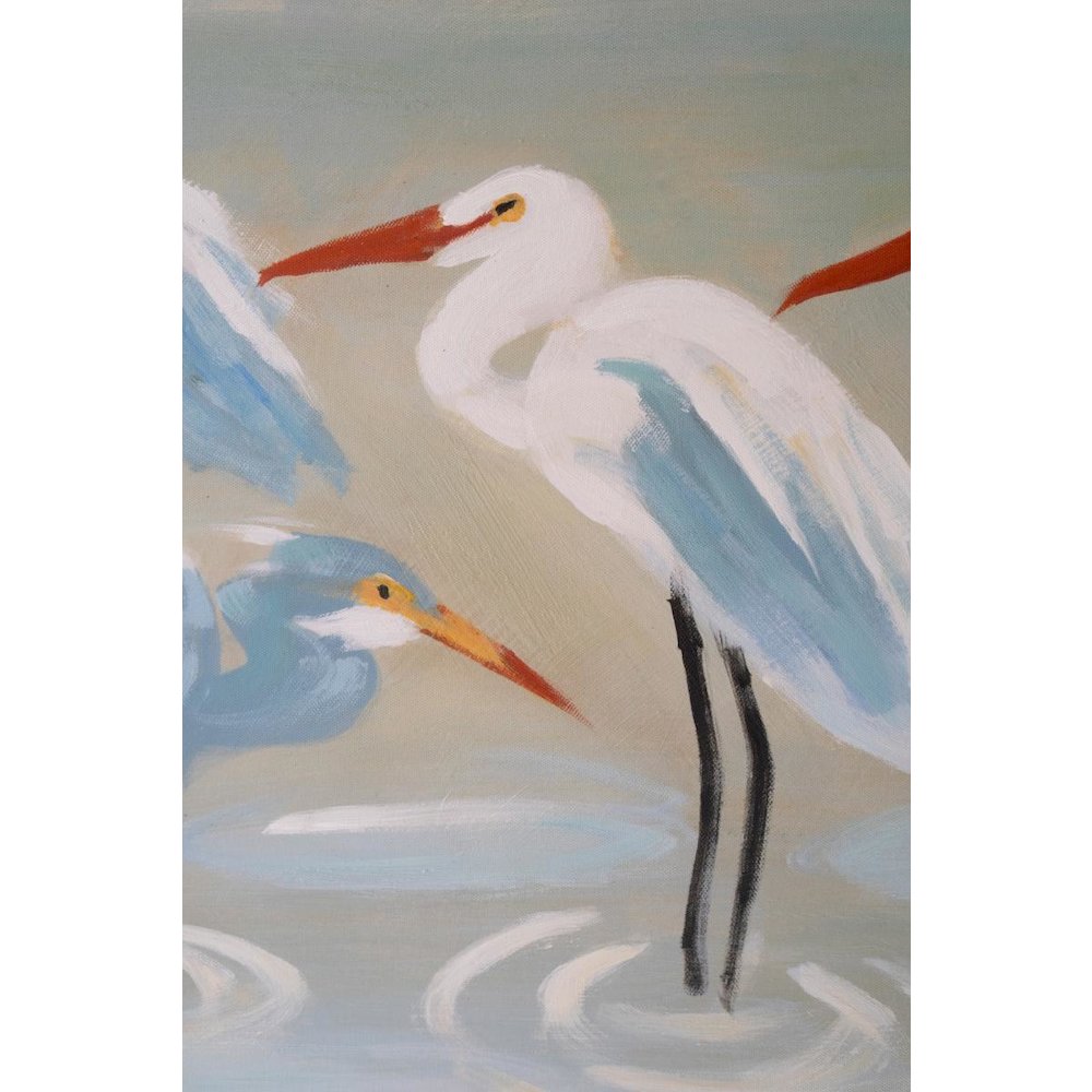 Framed Paint Over Print - Eight Shore Birds