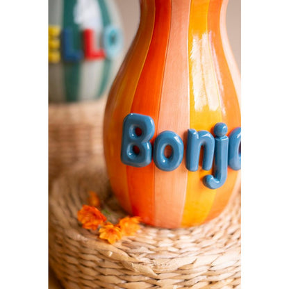 Set Of Three Ceramic Hello Vases