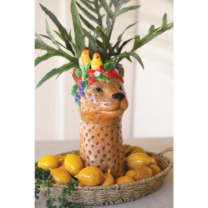 Ceramic Tropical Cheetah Vase