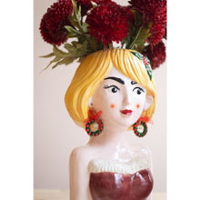 Set of Two Ceramic Tacky Christmas Women Vases #1