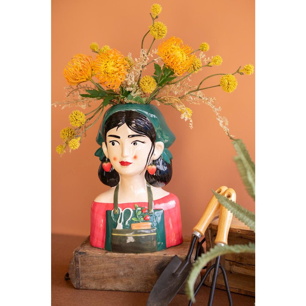 Ceramic Gardner Woman Vase