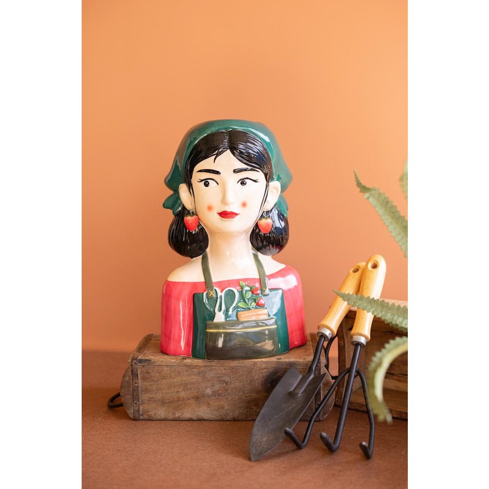 Ceramic Gardner Woman Vase