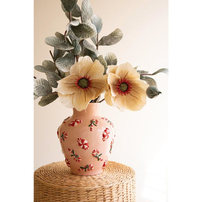 Ceramic Vase with Peppermint Detail
