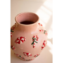 Ceramic Vase with Peppermint Detail