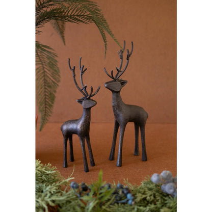 Set of Two Cast Iron Reindeer