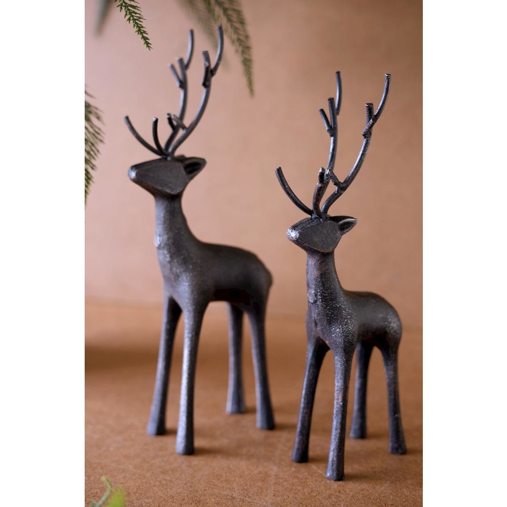 Set of Two Cast Iron Reindeer