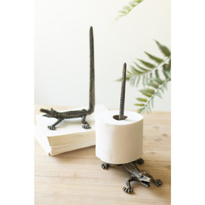 Cast Iron Crocodile Paper Owel Holder