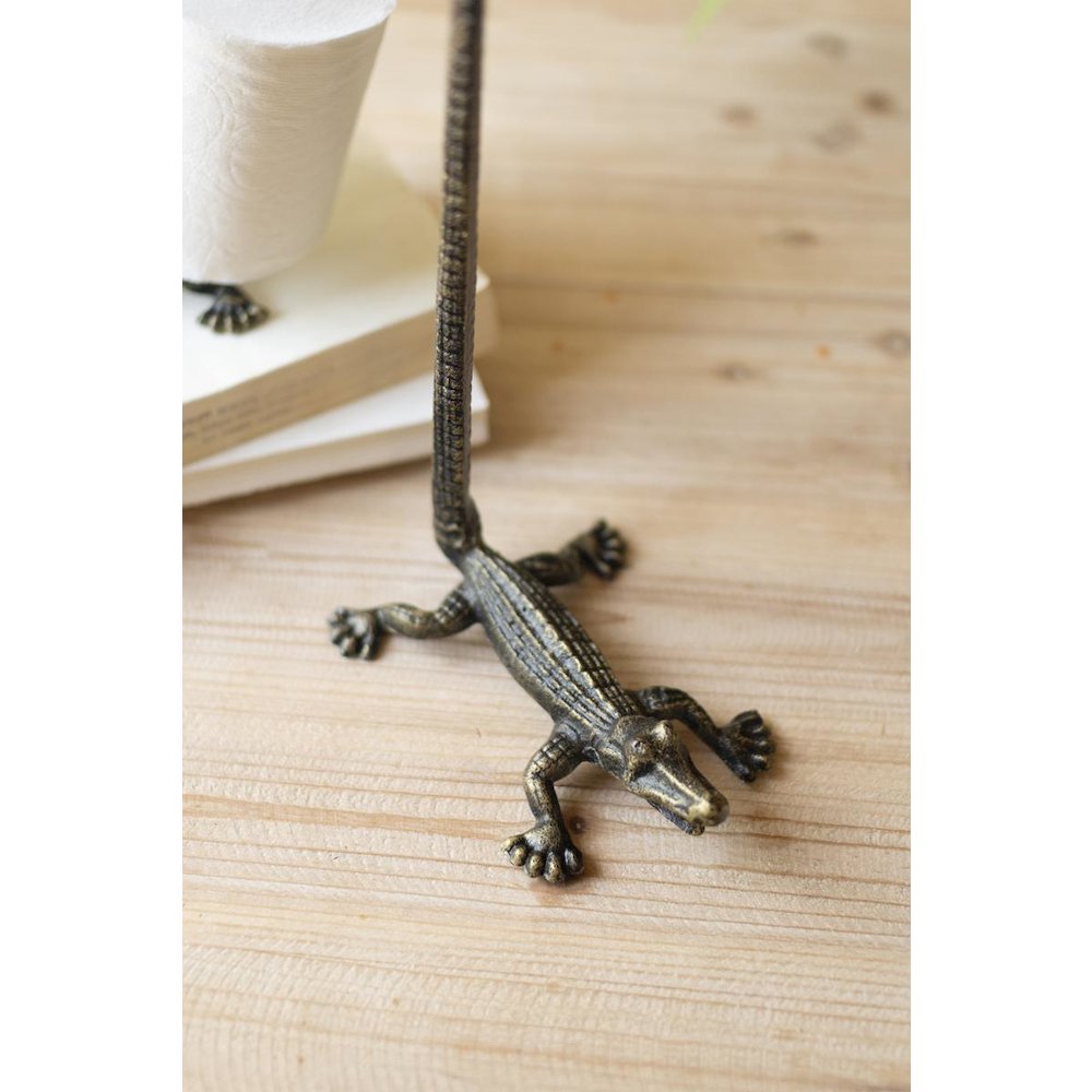 Cast Iron Crocodile Paper Owel Holder
