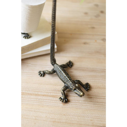 Cast Iron Crocodile Paper Owel Holder