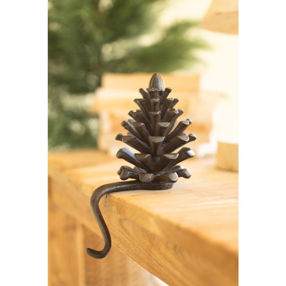Cast Iron Pinecone Stocking Holder