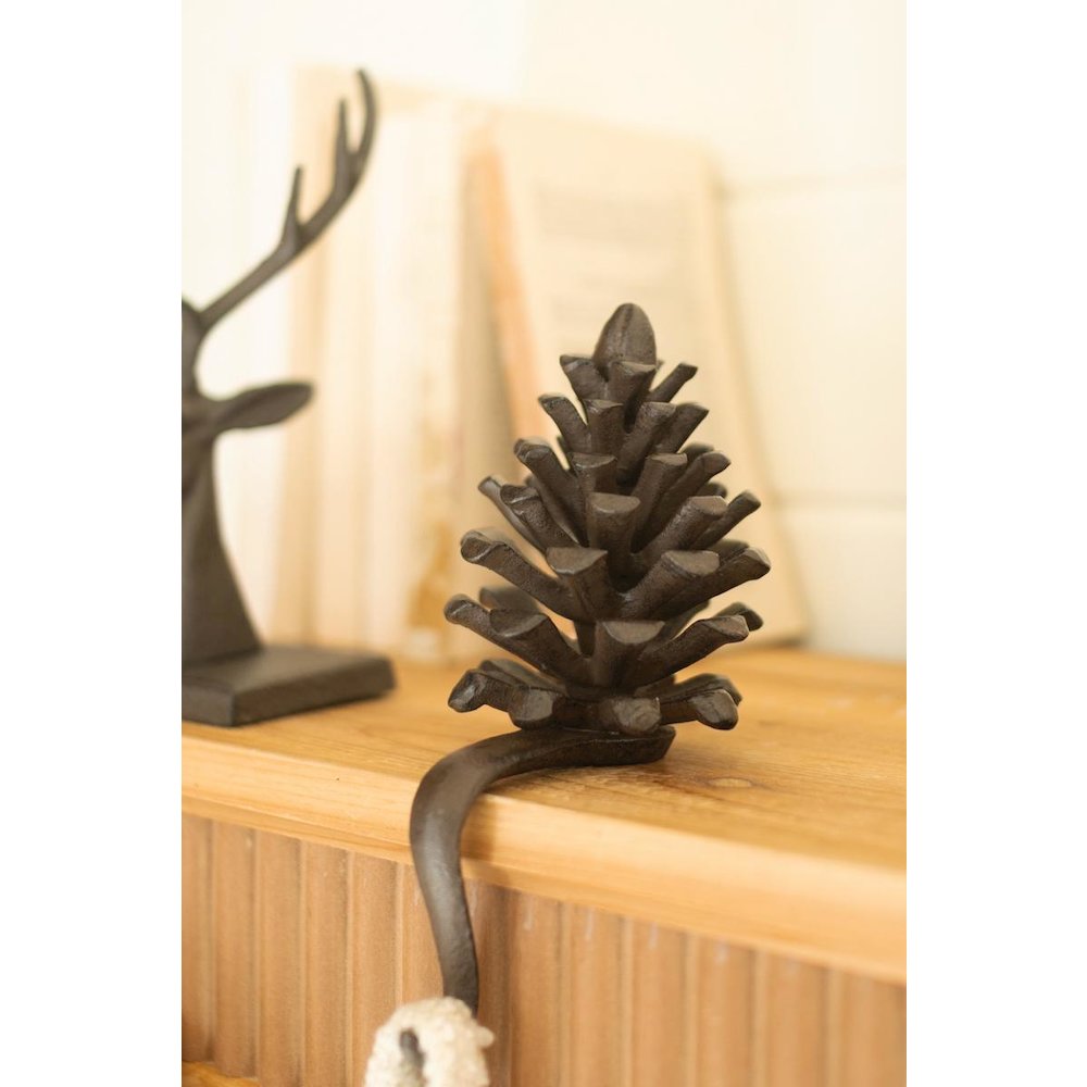Cast Iron Pinecone Stocking Holder