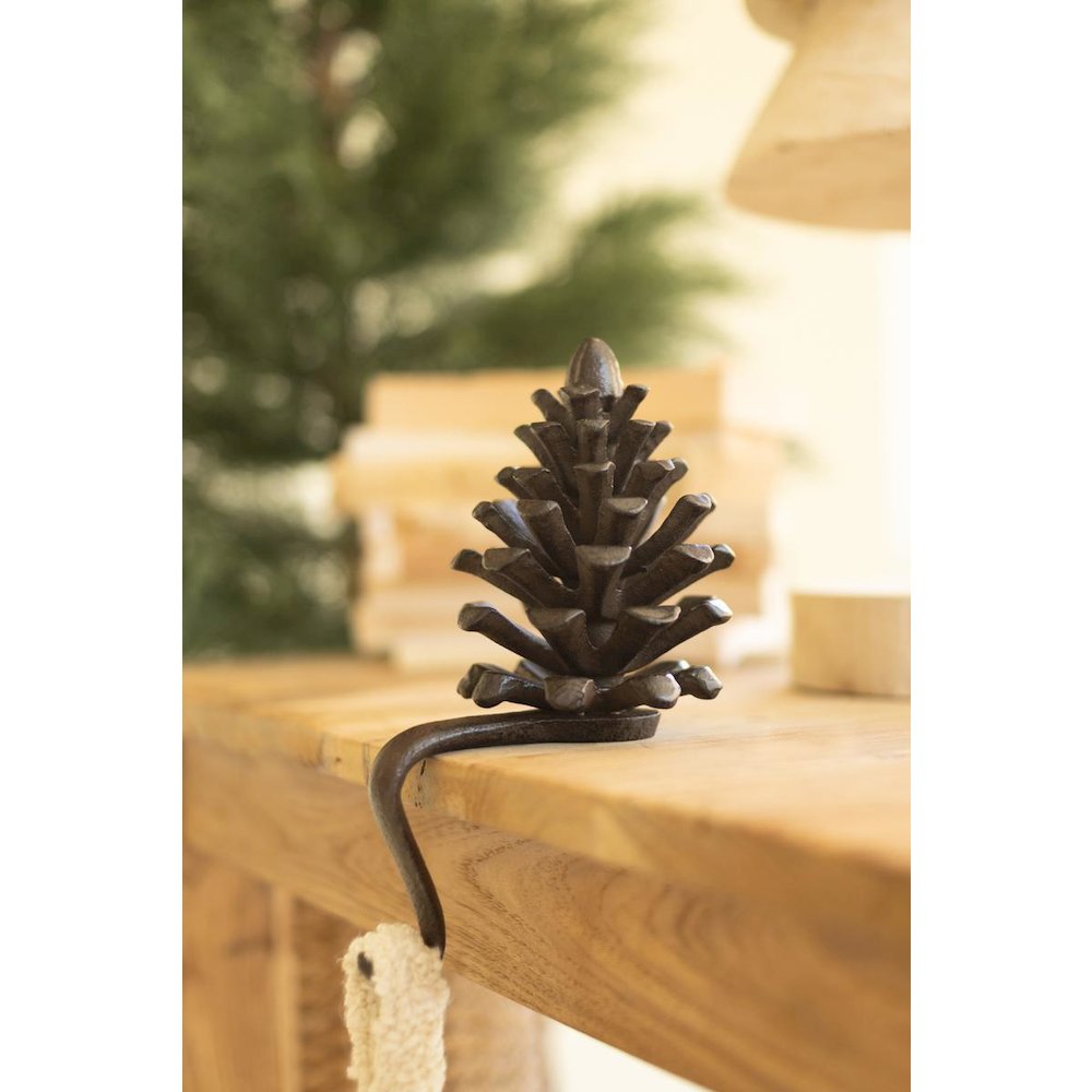 Cast Iron Pinecone Stocking Holder