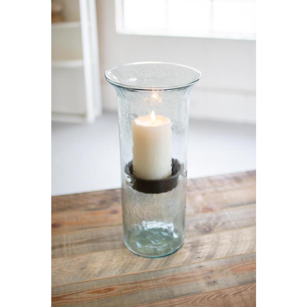 Mini Glass Candle Cylinders W Rustic Insert - Large