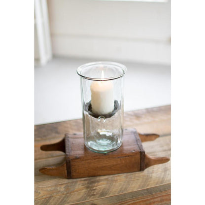 Mini Glass Candle Cylinders W Rustic Insert - Medium