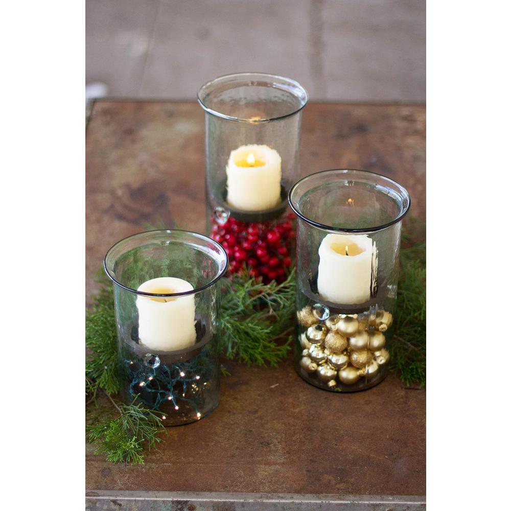 Mini Glass Candle Cylinders W Rustic Insert - Small