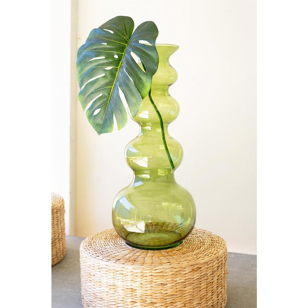 Large Glass Bubble Vase - Green