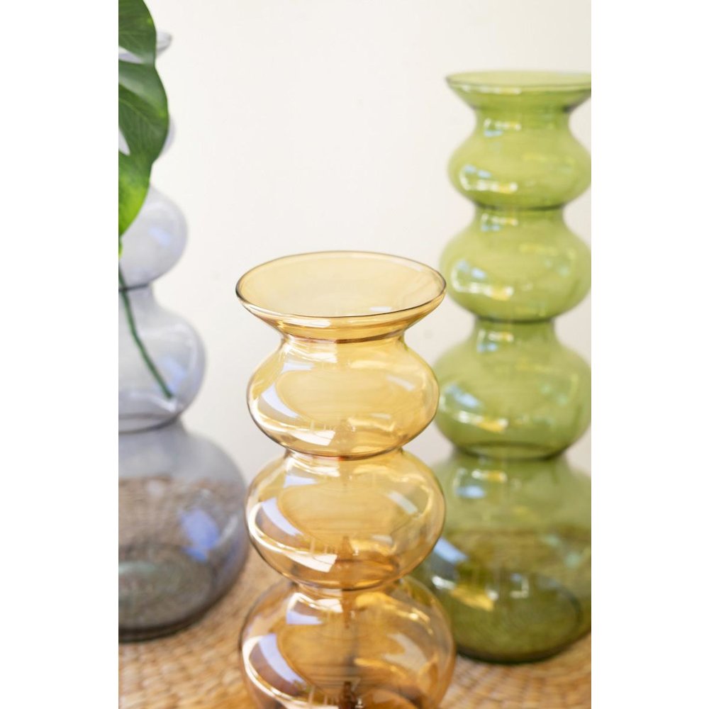 Large Glass Bubble Vase - Green
