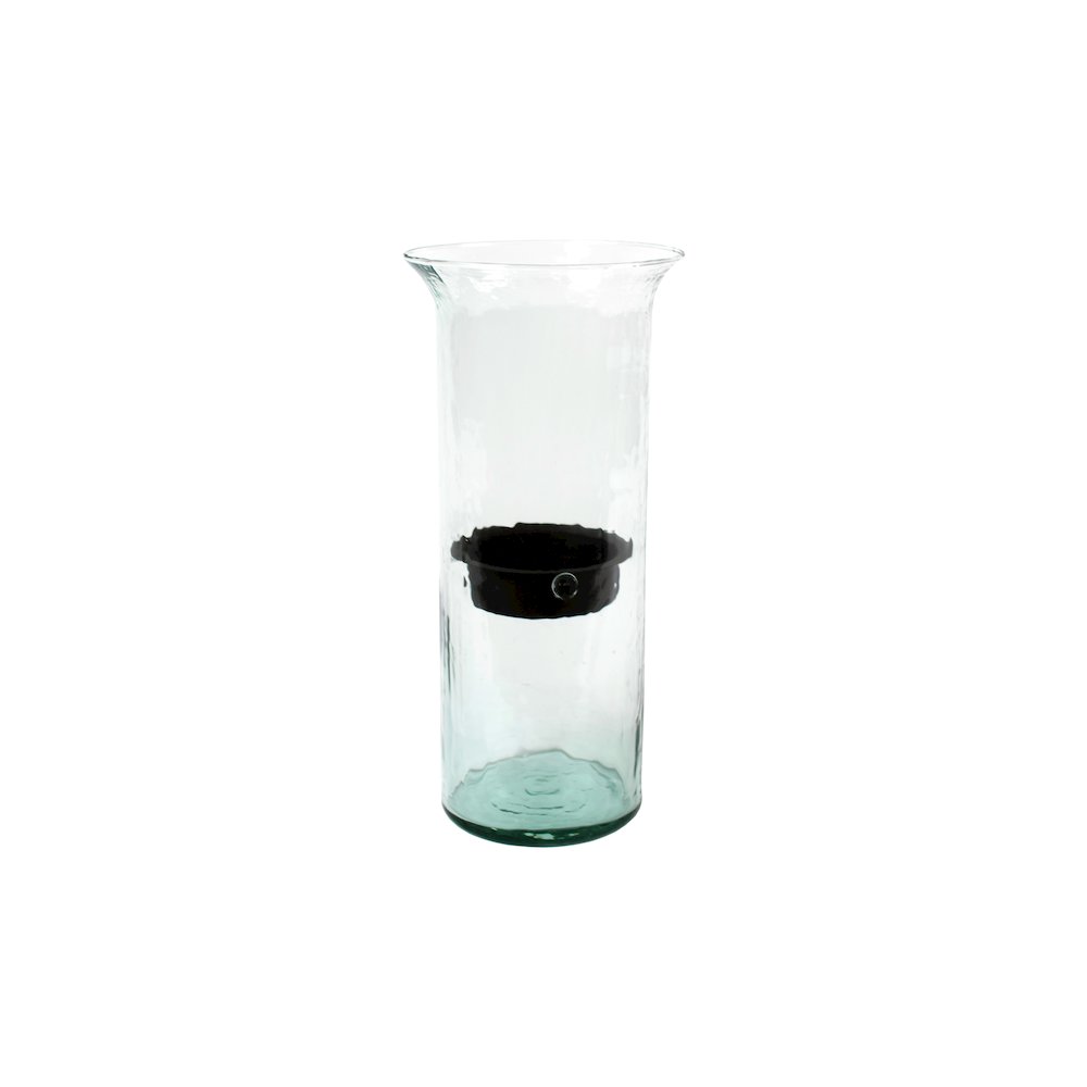 Original Glass Candle Cylinder W Rustic Insert - Large