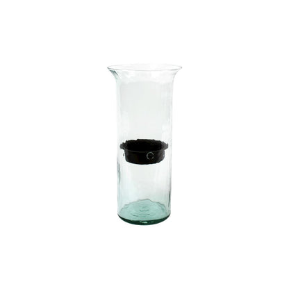 Original Glass Candle Cylinder W Rustic Insert - Large