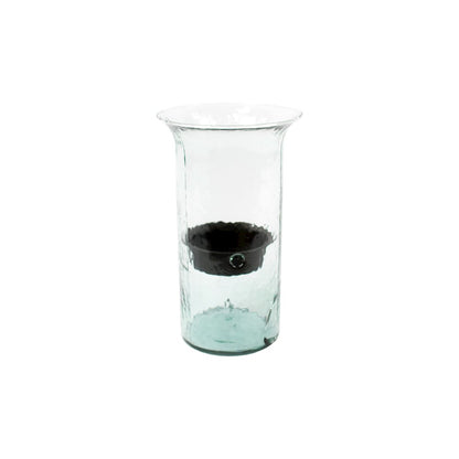 Original Glass Candle Cylinder W Rustic Insert - Medium