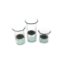 Set Of Three Recycled Glass Votive Cylinders