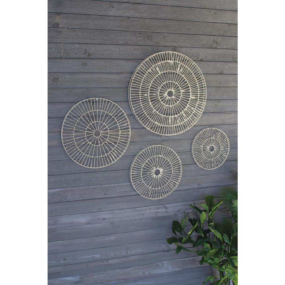 Set Of Four Hand Made Paper Discs Wall Art