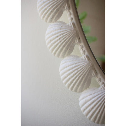 Metal Shell Framed Oval Mirror