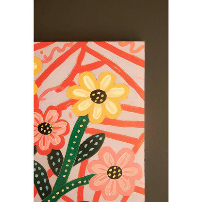 Canvas Paint Over Print - Flowers in a Vase