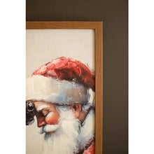 Framed Canvas Paint Over Print - Santa and Deer