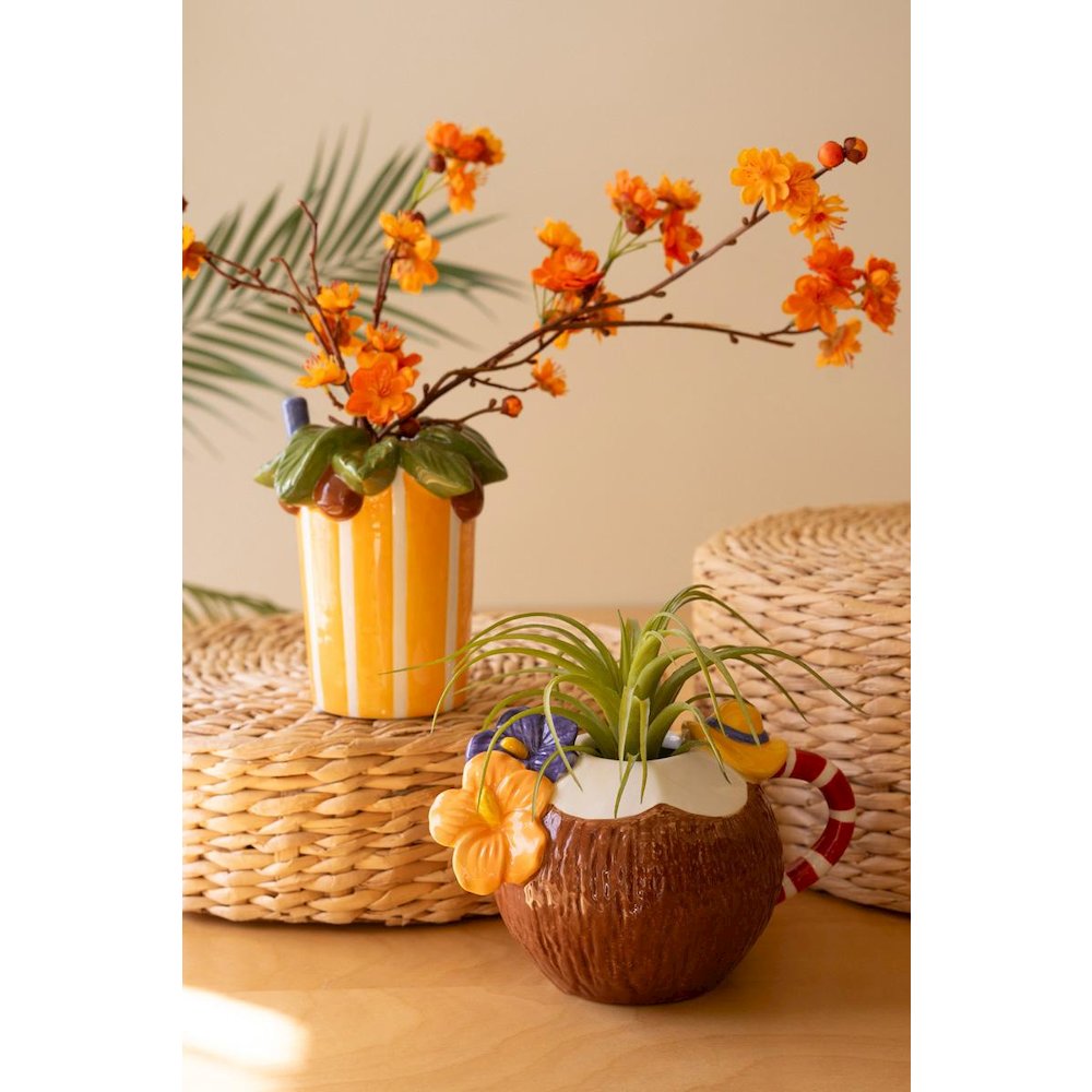 Set Of Two Ceramic Cocktail Inspired Vases