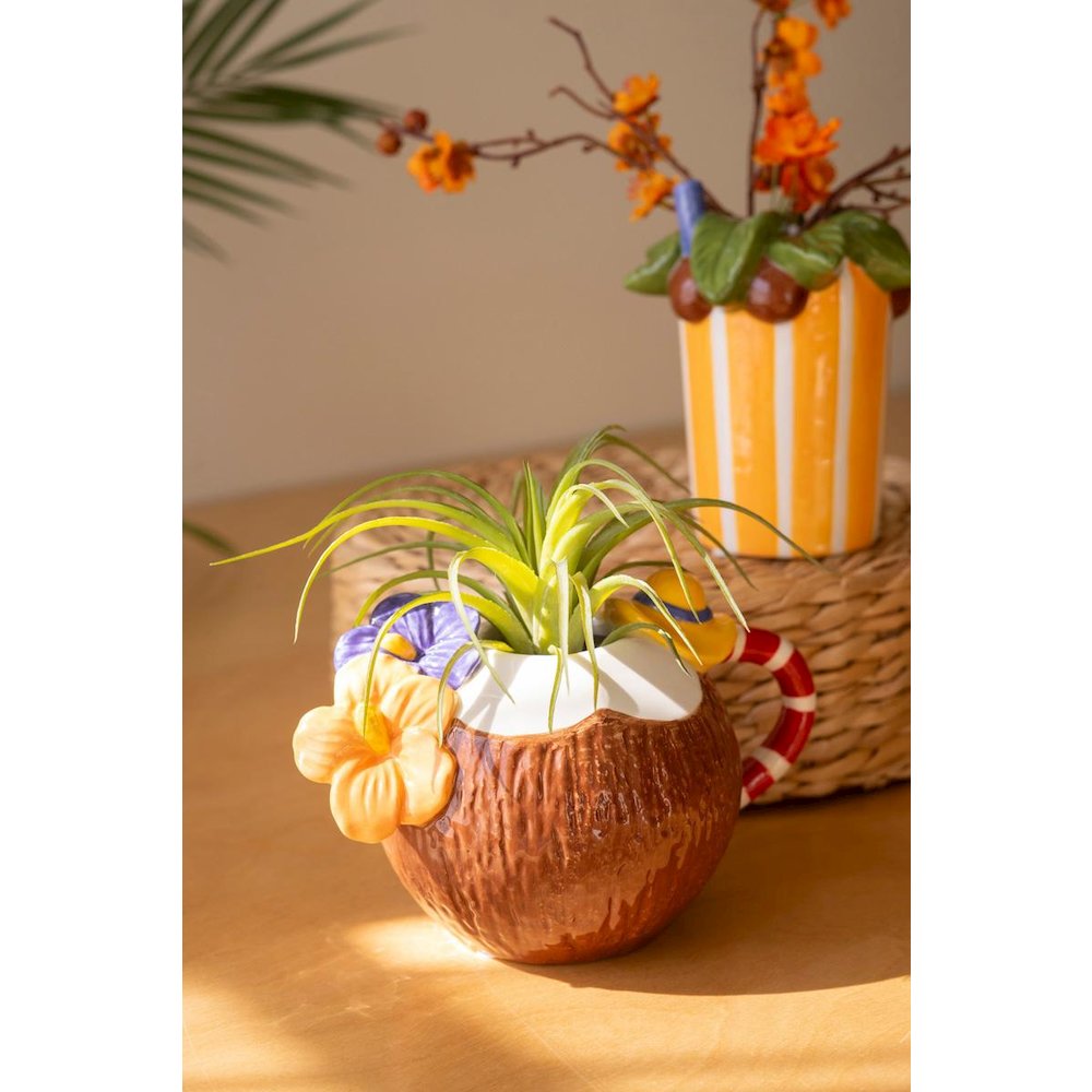Set Of Two Ceramic Cocktail Inspired Vases