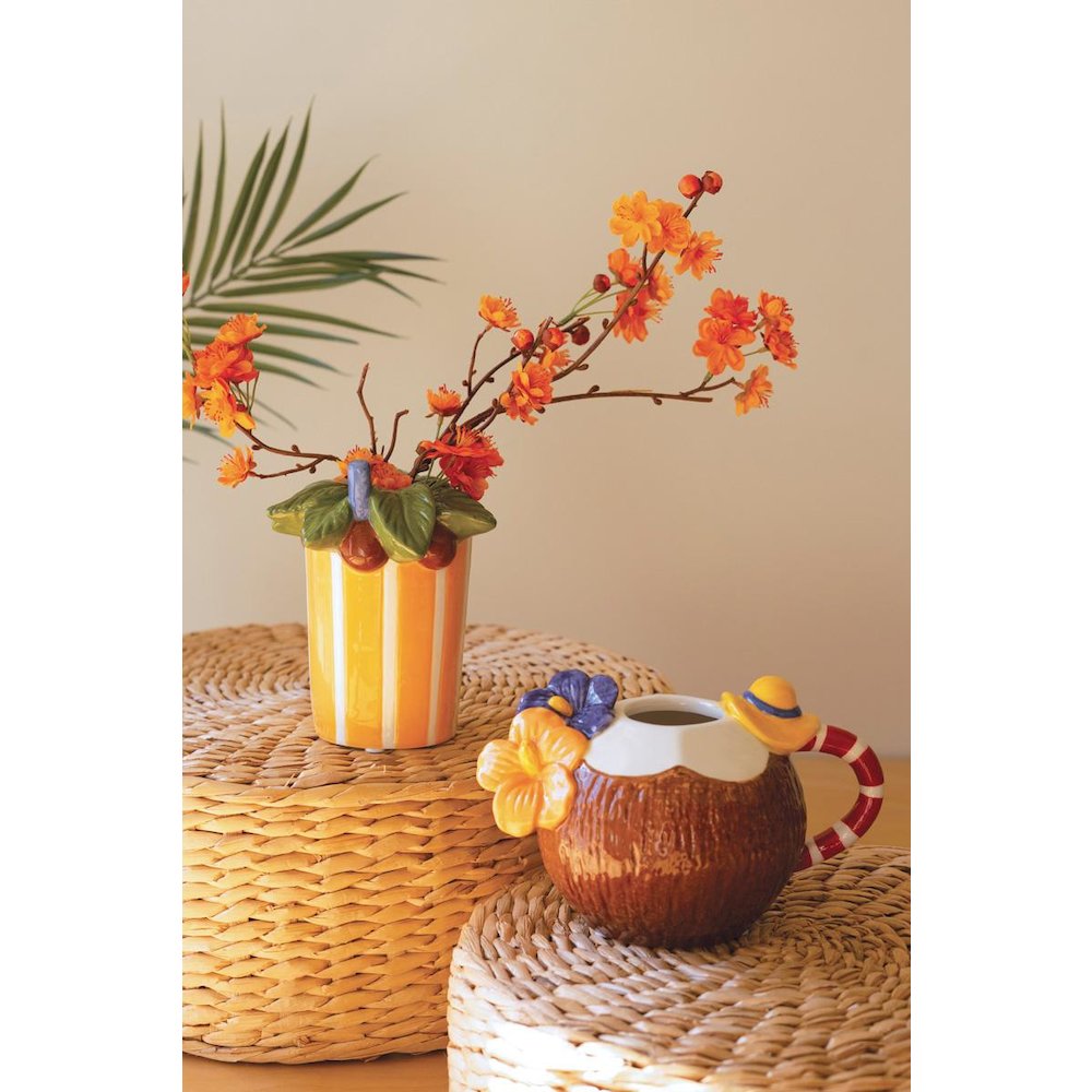 Set Of Two Ceramic Cocktail Inspired Vases