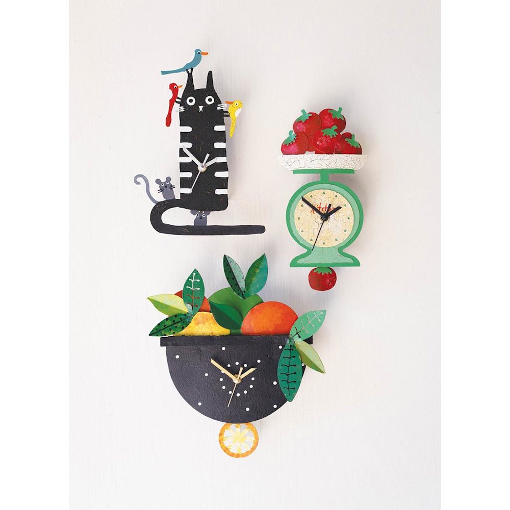 Hand Painted Wall Clock - Tomatoes on a Scale