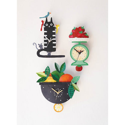 Hand Painted Wall Clock - Tomatoes on a Scale