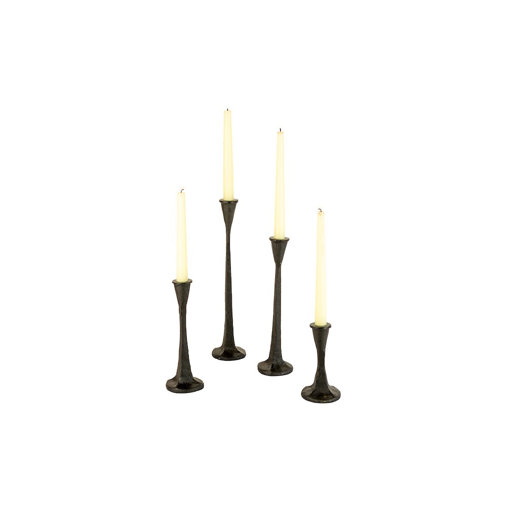 Set Of Four Cast Iron Taper Candle Holders