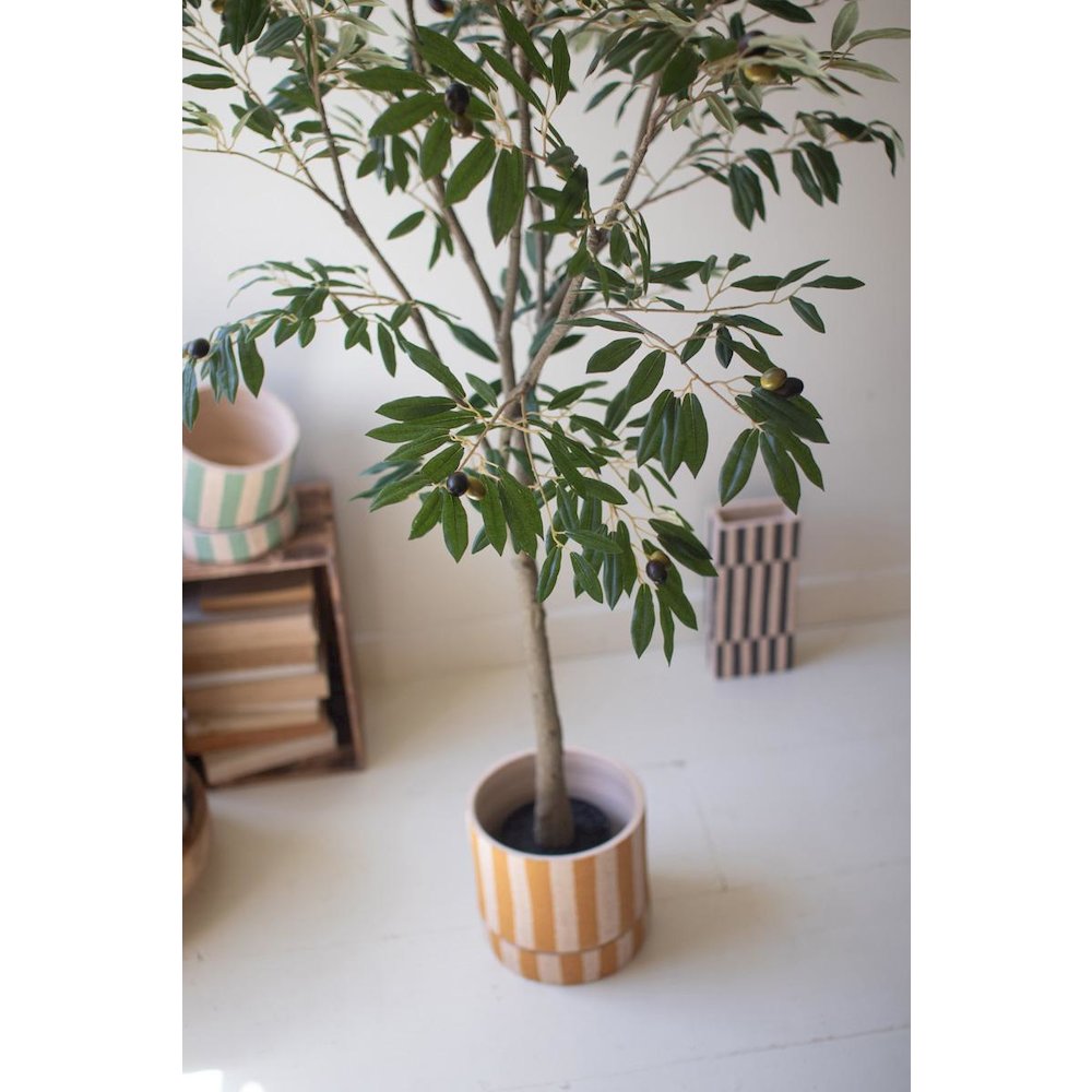 Tall Artificial Olive Tree In A Black Plastic Pot