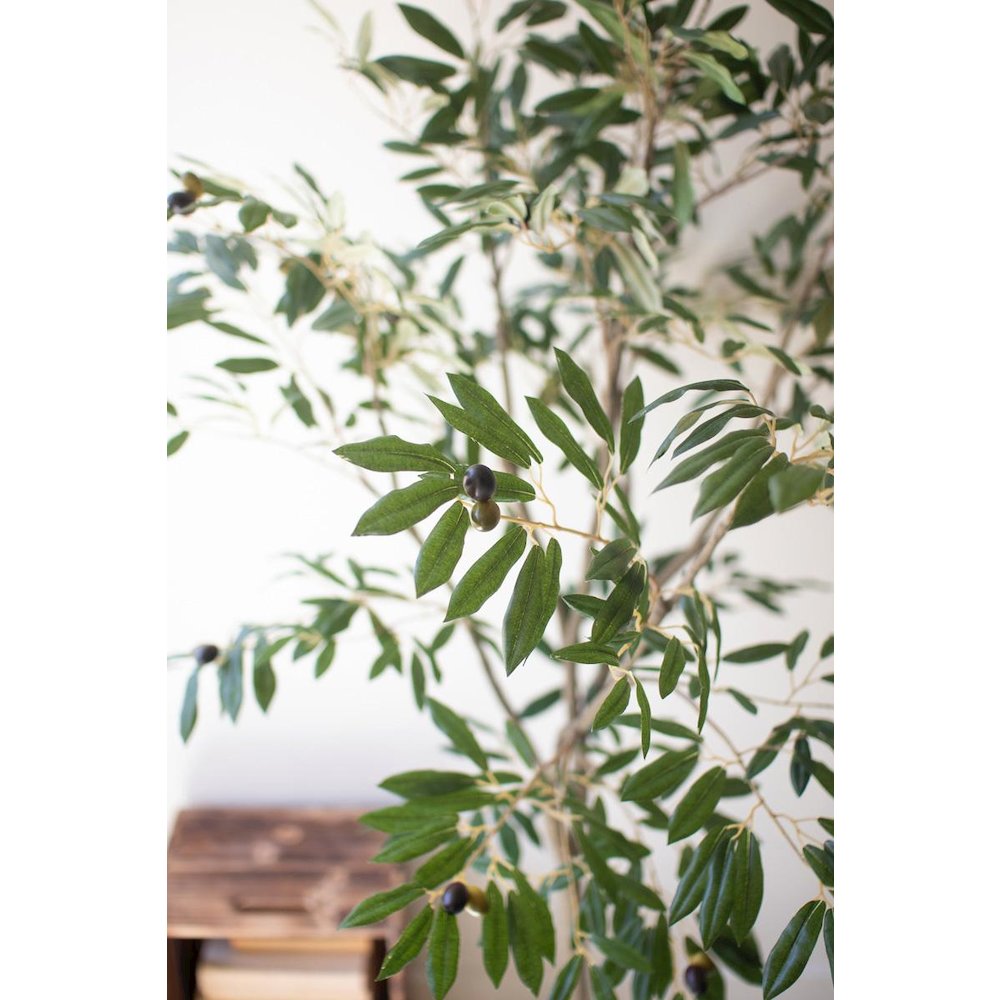 Tall Artificial Olive Tree In A Black Plastic Pot