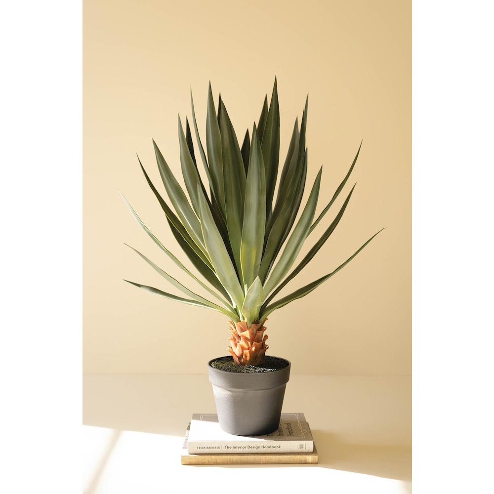Artificial Sisal Plant In Black Plastic Pot - 27"