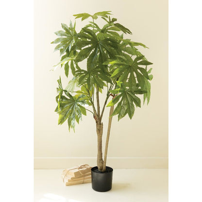 Artificial 4' Japanese Aralia in Plastic Pot