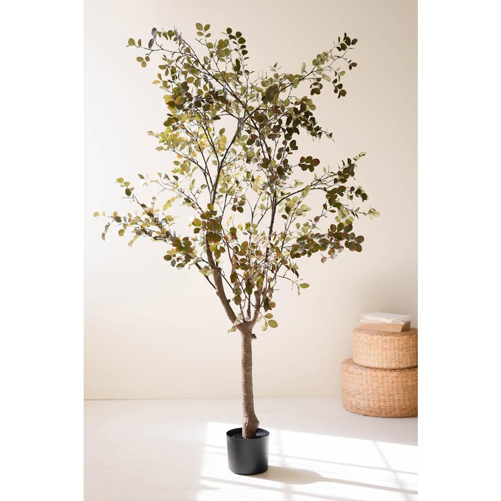 Artificial Crepe Myrtle Tree In A Black Plastic Pot
