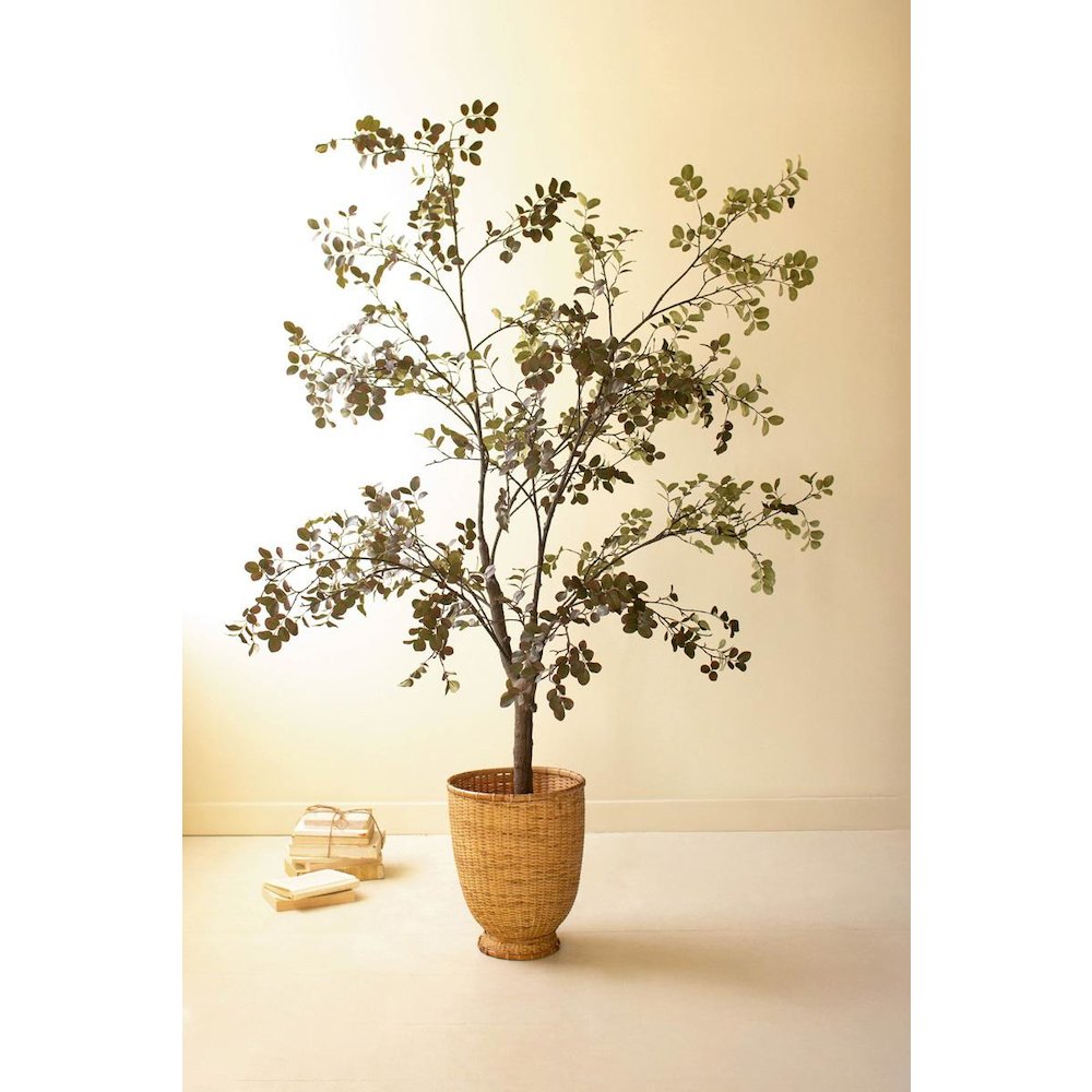 Artificial Crepe Myrtle Tree In A Black Plastic Pot