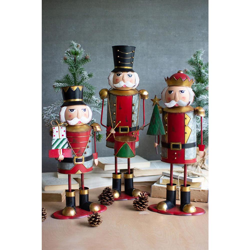 Set Of Three Painted Metal Nutcrackers - One Each Design