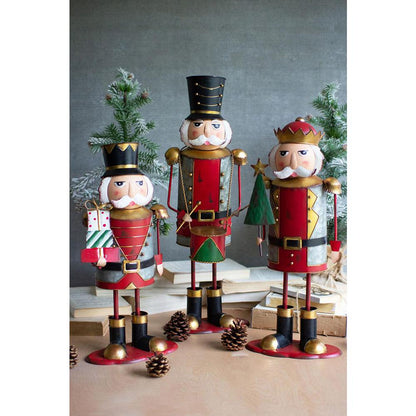 Set Of Three Painted Metal Nutcrackers - One Each Design