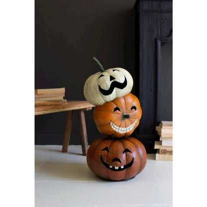 Painted Metal Halloween Stacking Jack-O-Lanterns