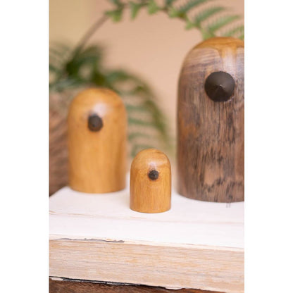 Set Of Five Teakwood Bird Scupltures