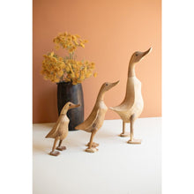 Set of Three Carved Bamboo Ducks