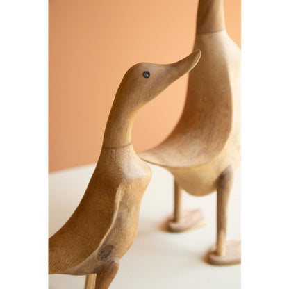 Set of Three Carved Bamboo Ducks